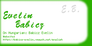 evelin babicz business card